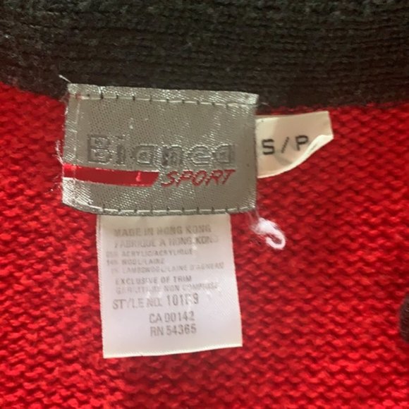 Vintage funky retro 90s red graphic sweater cardigan - Picture 7 of 7